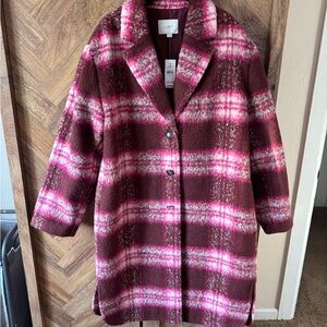 LOFT Women’s Plaid Boucle Modern Coat